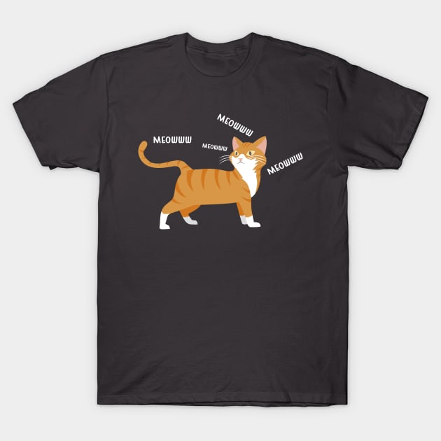 cat orange cute vector cartoon meow T-Shirt by creative.z